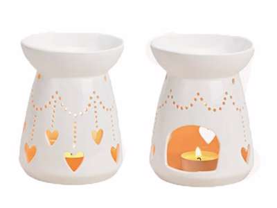 Duftlampe hjerte hvid 1 stk