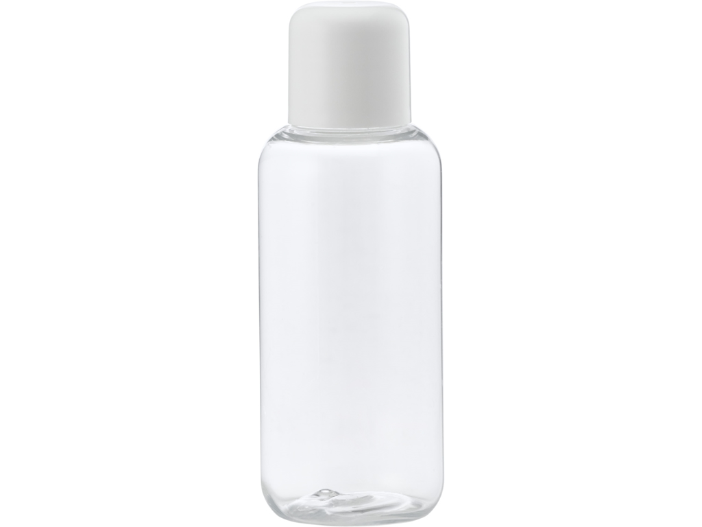 Klar plastflaske 100 ml hvidt låg 1 stk