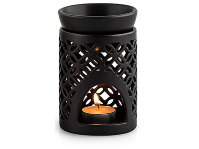 Duftlampe sort hulmønster 1 stk