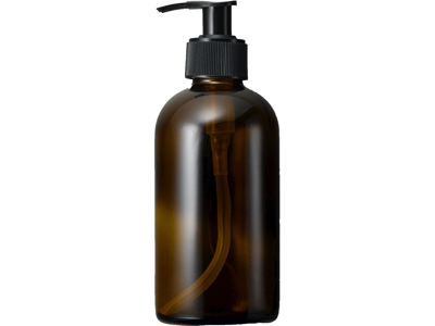 Brun glasflaske 250 ml med pumpe 1 stk