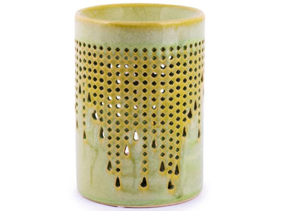 Duftlampe grøn med hulmønster 1 stk