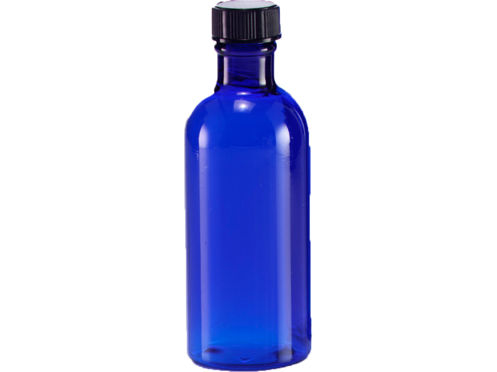 Blå plastflaske 100 ml 1 stk
