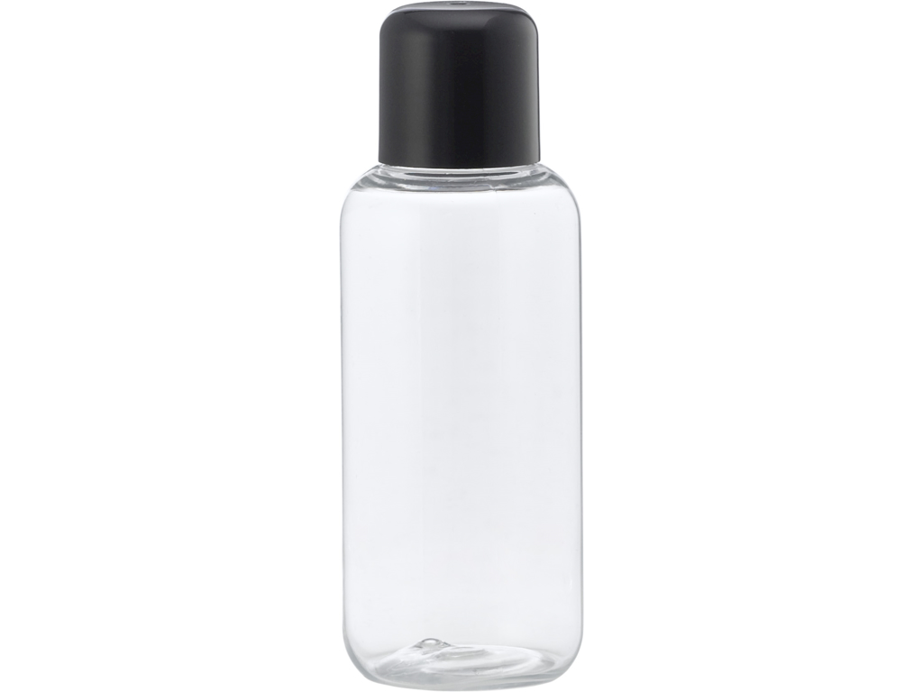 Klar plastflaske 100 ml sort låg 1 stk