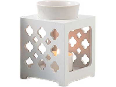 Duftlampe træ hvid 1 stk