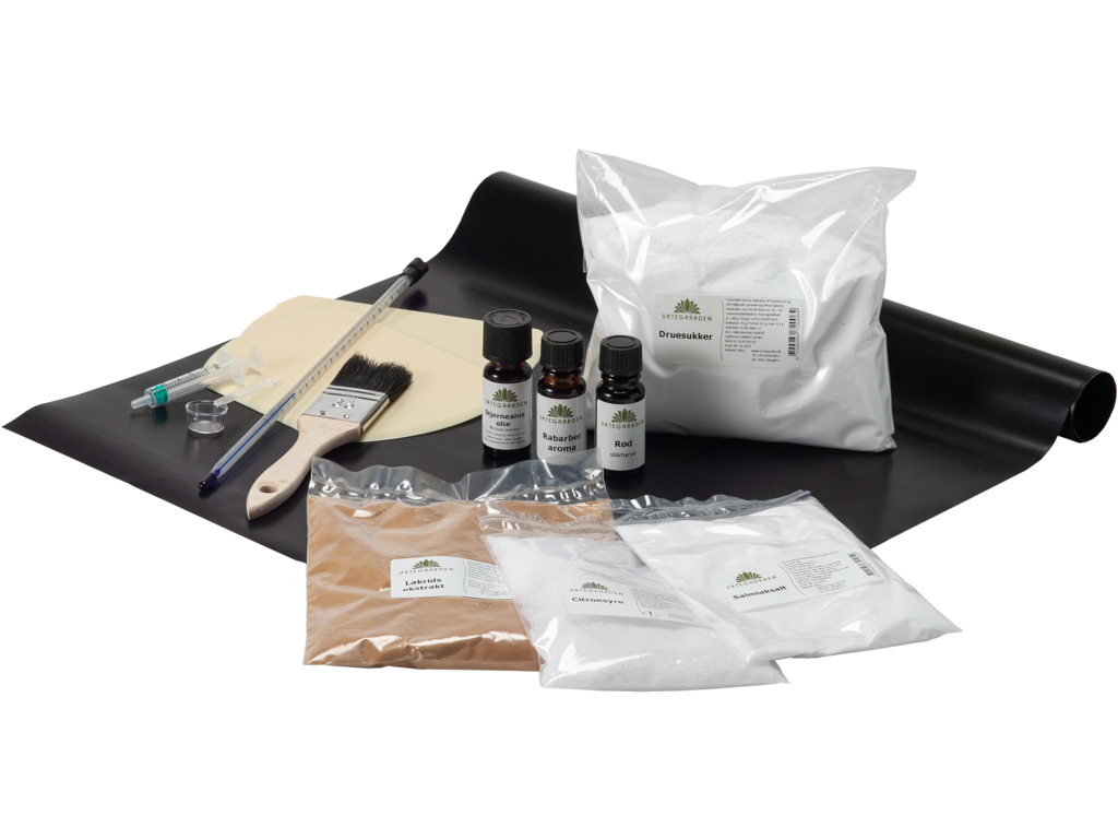 Bolsjesæt rabarber & lakrids 1 stk